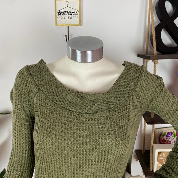 Free People Green Thermal Kate Top - Picture 2 of 7